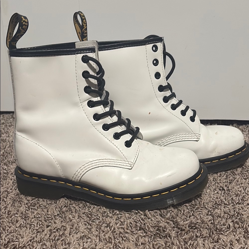 White Original Doc Martens Size 7, Worn